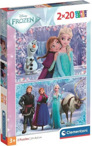 Детски пъзел Clementoni от 2 х 20 части - Замръзналото кралство