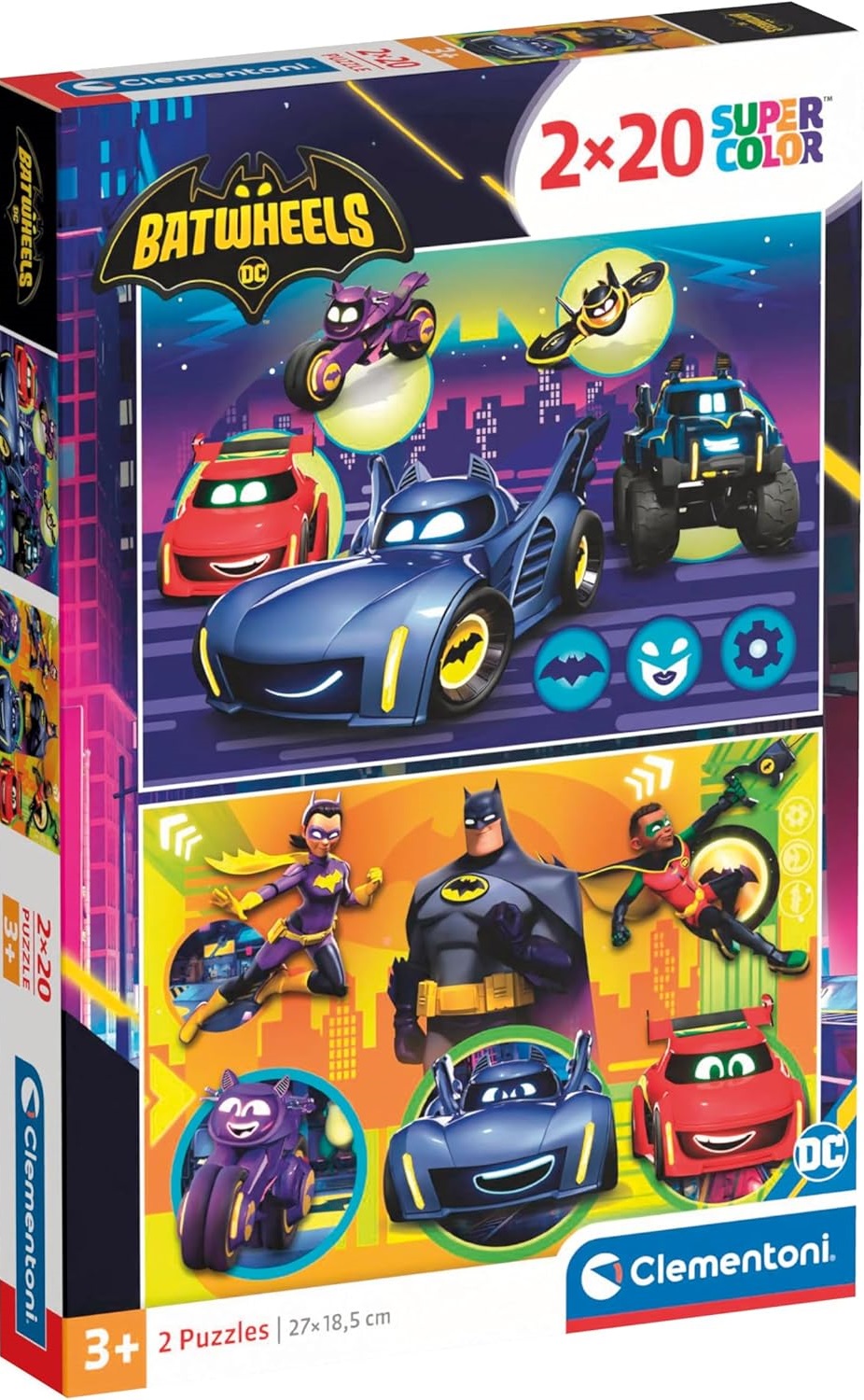 Детски пъзел Clementoni от 2 x 20 части - Batwheels