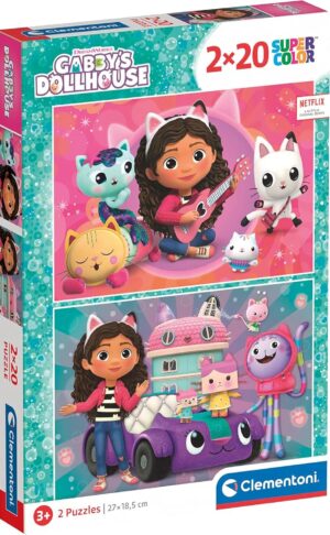 Детски пъзел Clementoni от 2 x 20 части -  Къщата за кукли на Габи