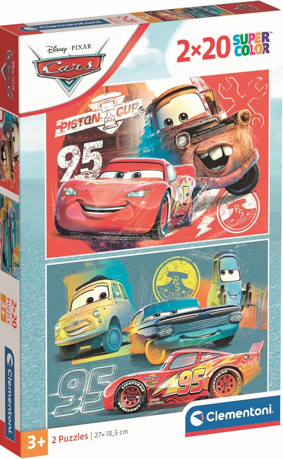 Детски пъзел Clementoni от 2 x 20 части - Колите