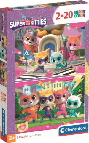 Детски пъзел Clementoni от 2 x 20 части - Суперкотета