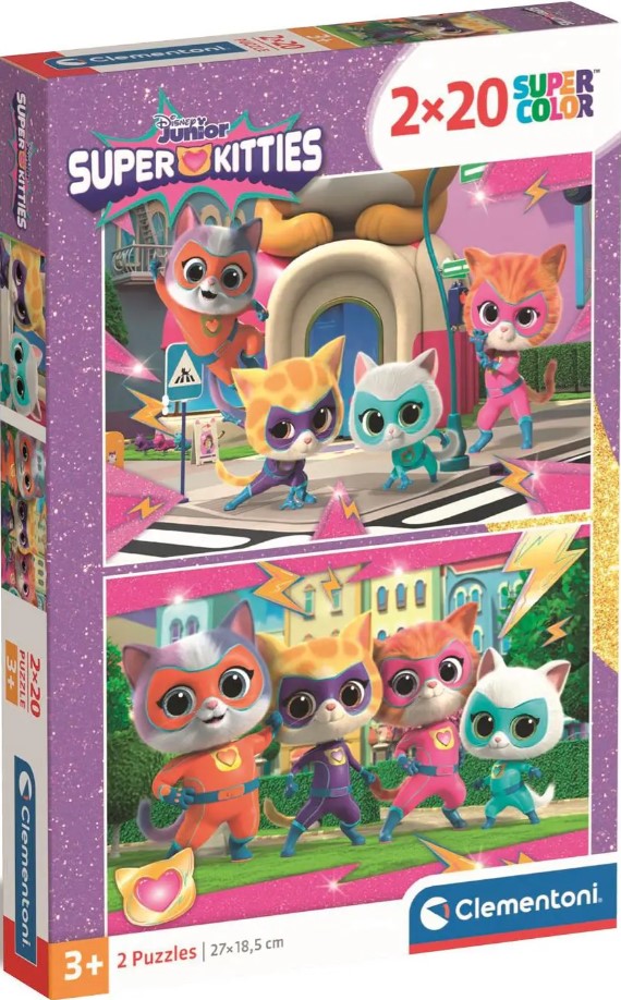 Детски пъзел Clementoni от 2 x 20 части - Суперкотета
