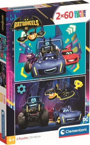 Детски пъзел Clementoni от 2 x 60 части - Batwheels