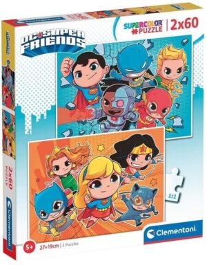 Детски пъзел Clementoni от 2 x 60 части - DC Comics: Super Friends