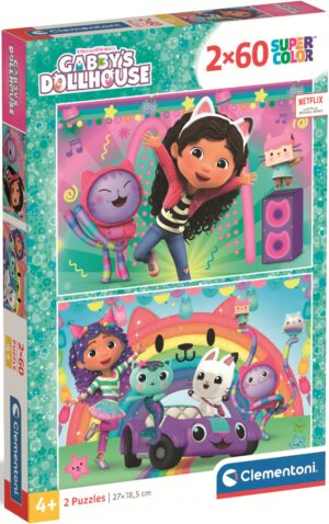 Детски пъзел Clementoni от 2 x 60 части - Gabby's Dollhouse