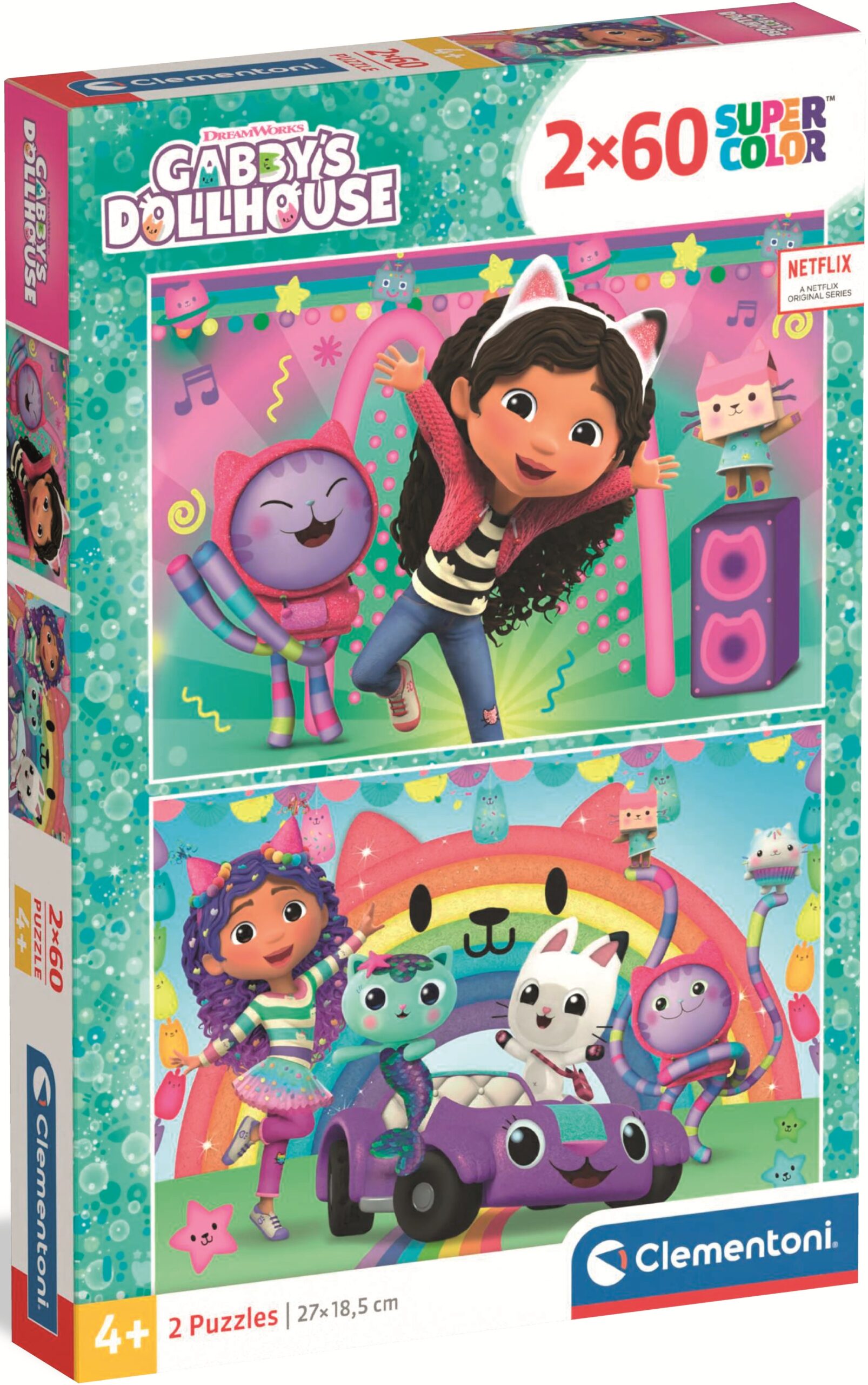 Детски пъзел Clementoni от 2 x 60 части - Gabby's Dollhouse