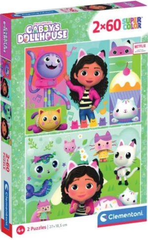 Детски пъзел Clementoni от 2 x 60 части - Къщата за кукли на Габи