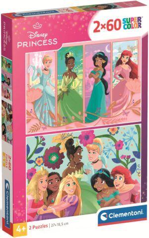 Детски пъзел Clementoni от 2 x 60 части - Принцесите на Дисни