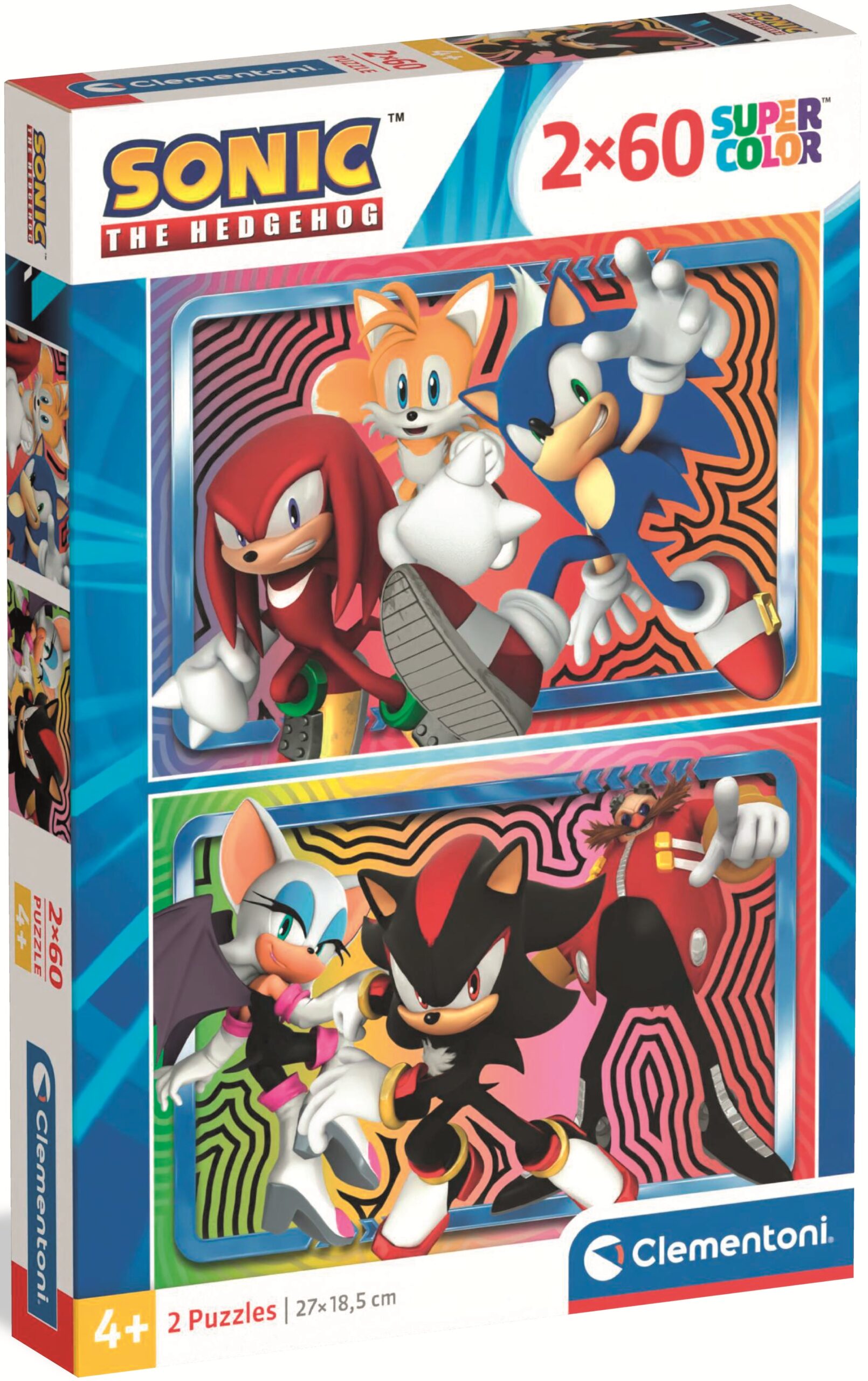Детски пъзел Clementoni от 2 x 60 части - Таралежът Соник
