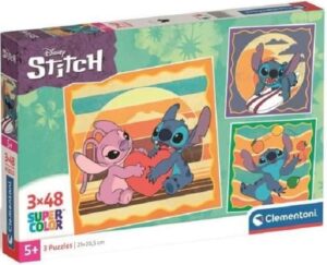 Детски пъзел Clementoni от 3 х 48 части - Дисни Стич