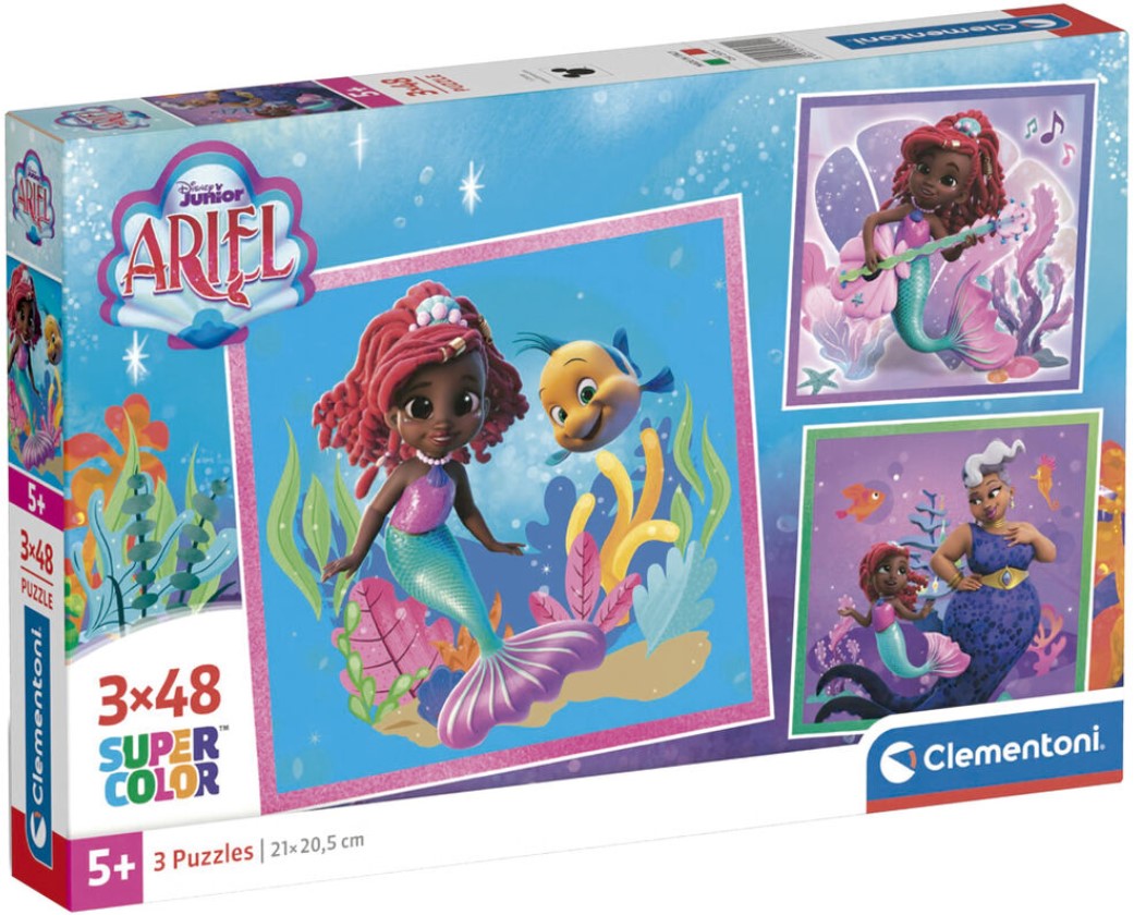 Детски пъзел Clementoni от 3 x 48 части - Ариел