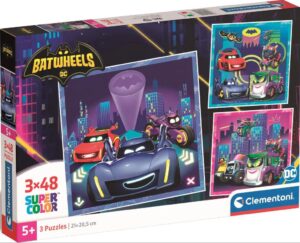 Детски пъзел Clementoni от 3 x 48 части - Batwheels