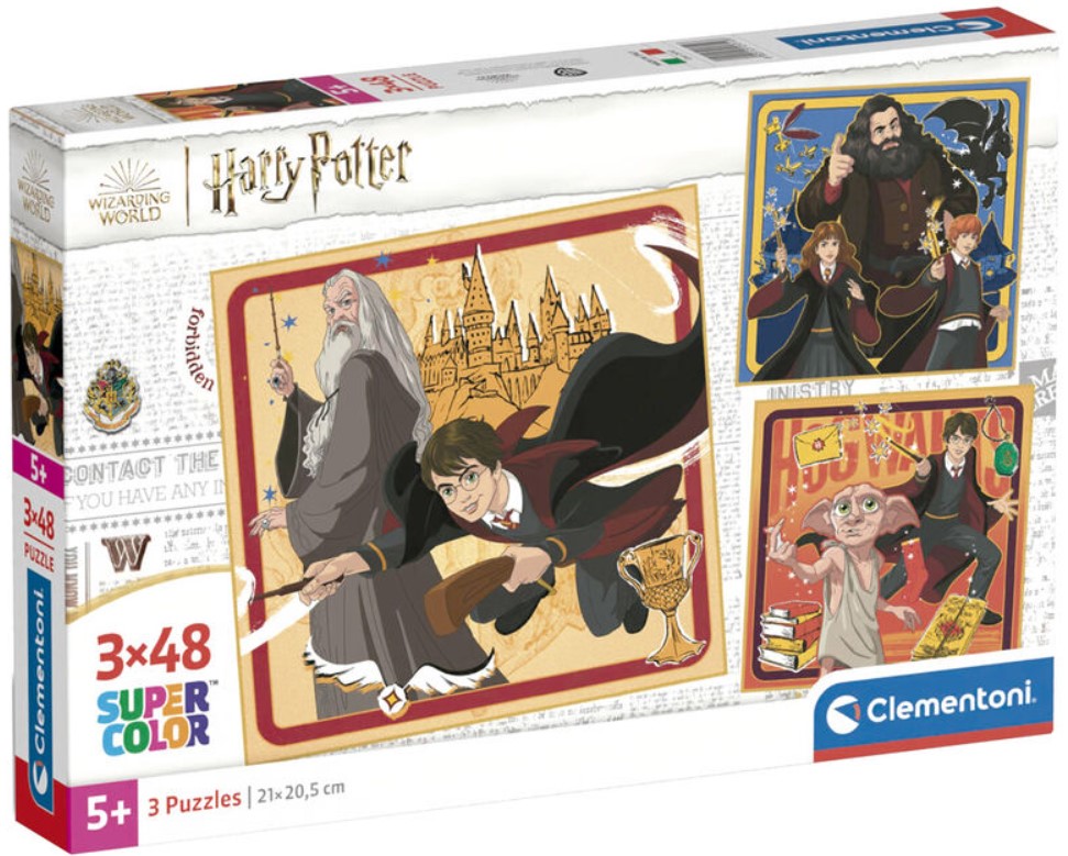 Детски пъзел Clementoni от 3 x 48 части - Хари Потър