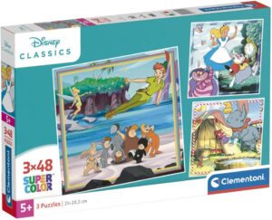 Детски пъзел Clementoni от 3 x 48 части - Класиките на Дисни (вариант 2)