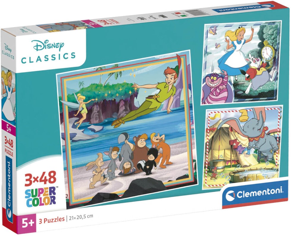 Детски пъзел Clementoni от 3 x 48 части - Класиките на Дисни (вариант 2)