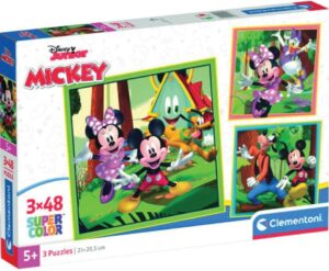 Детски пъзел Clementoni от 3 x 48 части - Мики и приятели