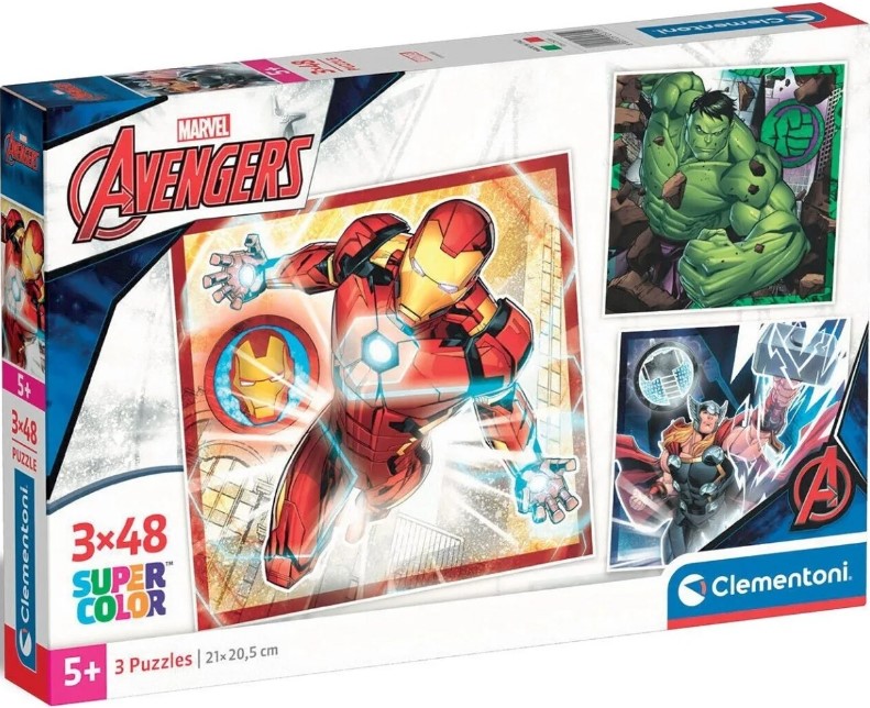 Детски пъзел Clementoni от 3 x 48 части - Отмъстителите