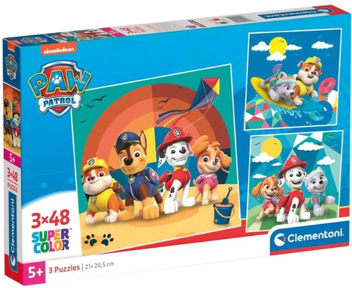 Детски пъзел Clementoni от 3 x 48 части - Пес патрул (вариант 1)