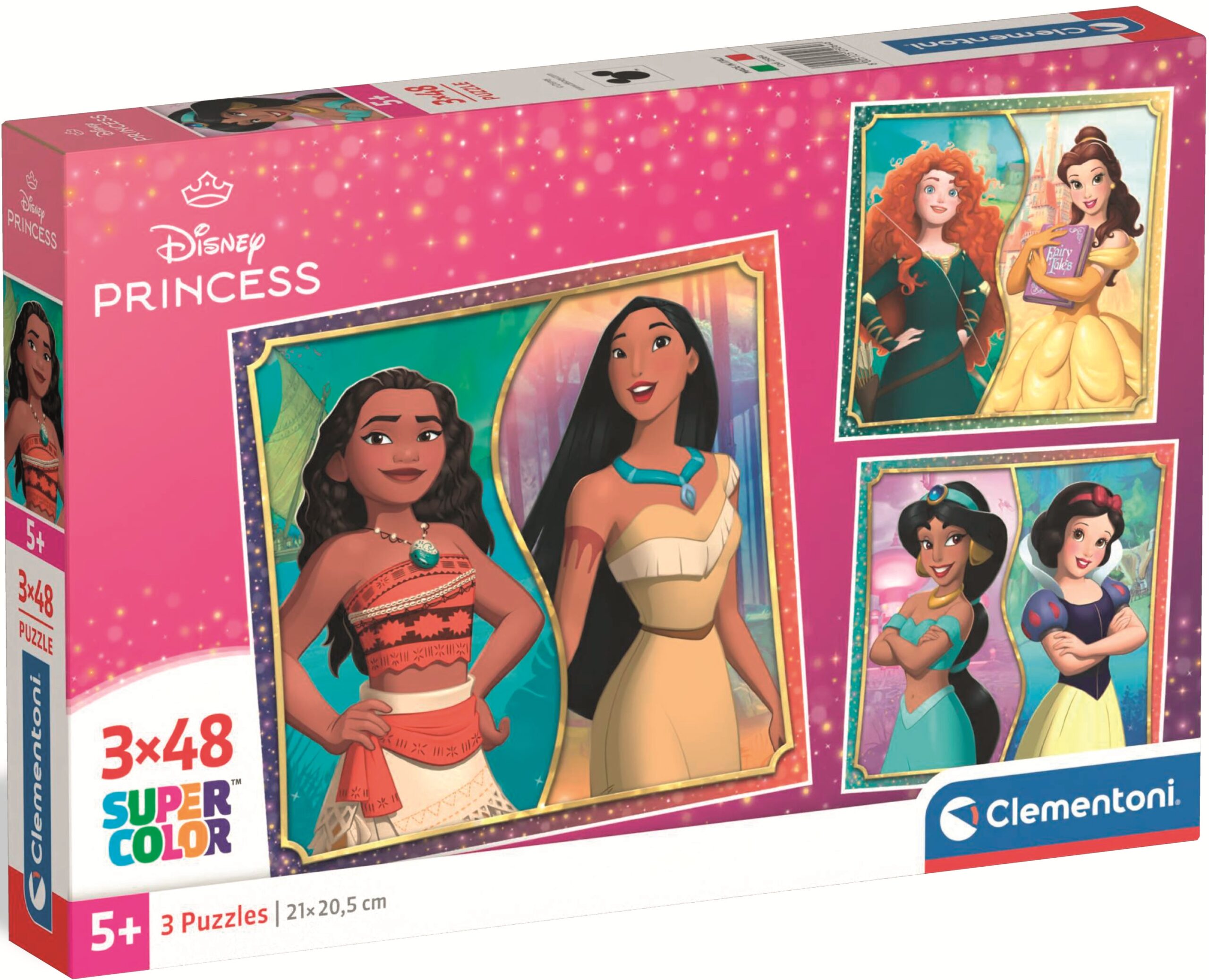 Детски пъзел Clementoni от 3 x 48 части - Принцесите на Дисни