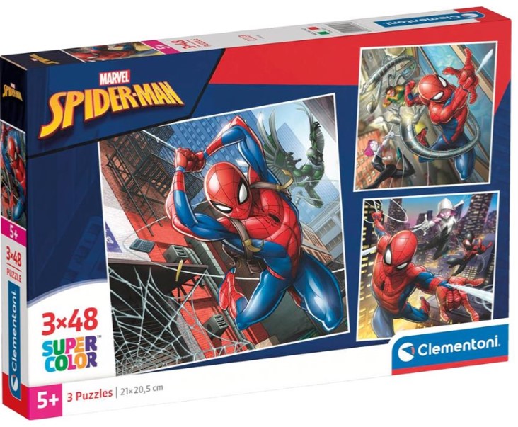 Детски пъзел Clementoni от 3 x 48 части - Спайдърмен