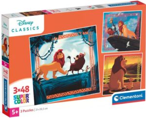 Детски пъзел Clementoni от 3 x 48 части - Цар Лъв