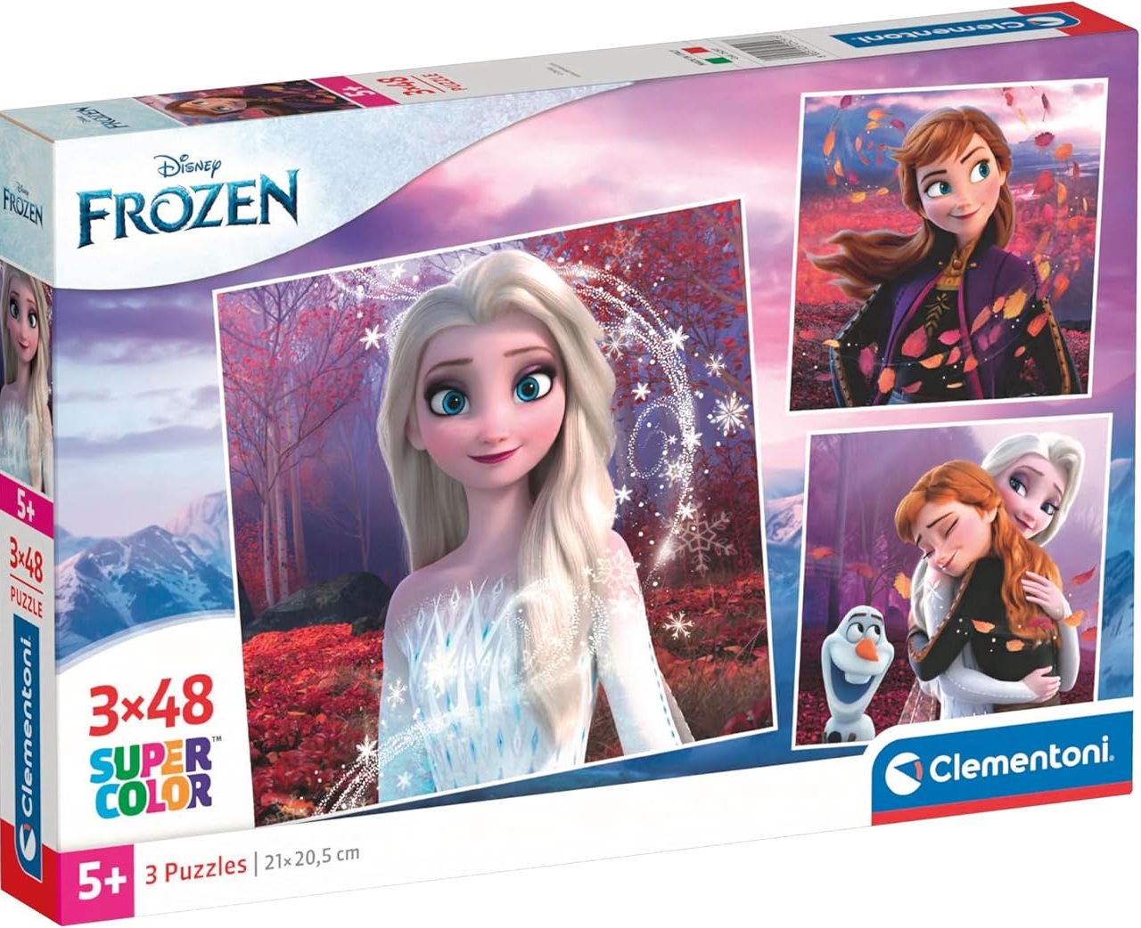 Детски пъзел Clementoni от 3 x 48 части - Замръзналото кралство (вариант 2)