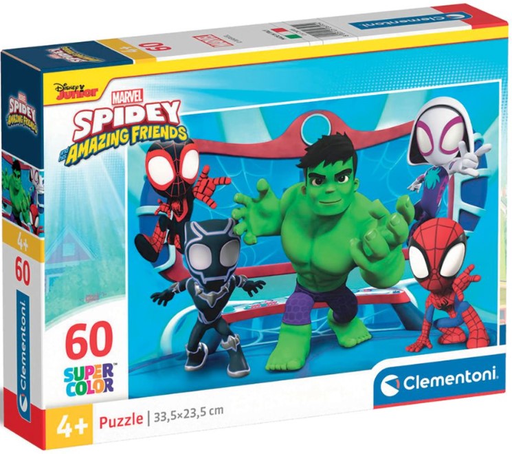 Детски пъзел Clementoni от 60 части - Спайди и невероятните му приятели