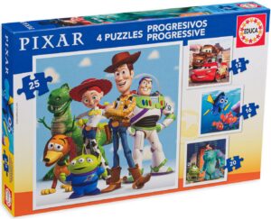 Детски пъзел Educa 4 в 1 - Дисни Пиксар
