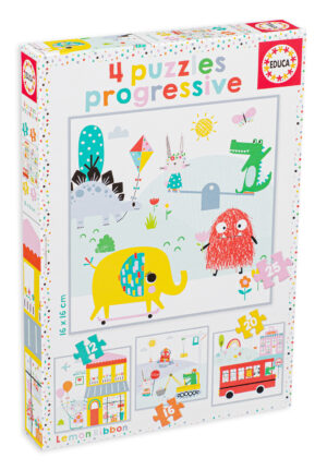 Детски пъзел Educa 4 в 1 - Лимонова лента