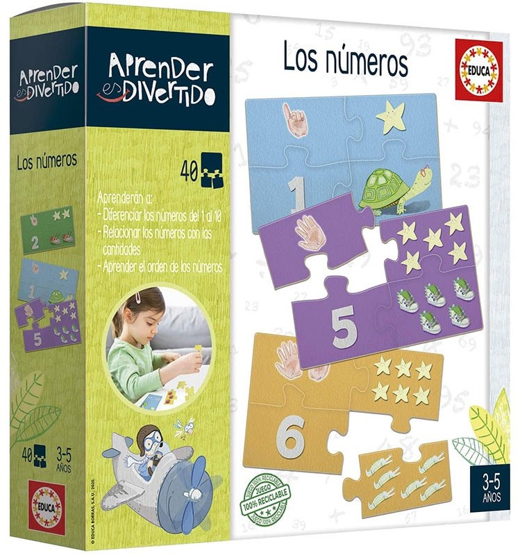 Детски пъзел Educa от 10 х 4 части - Уча цифрите