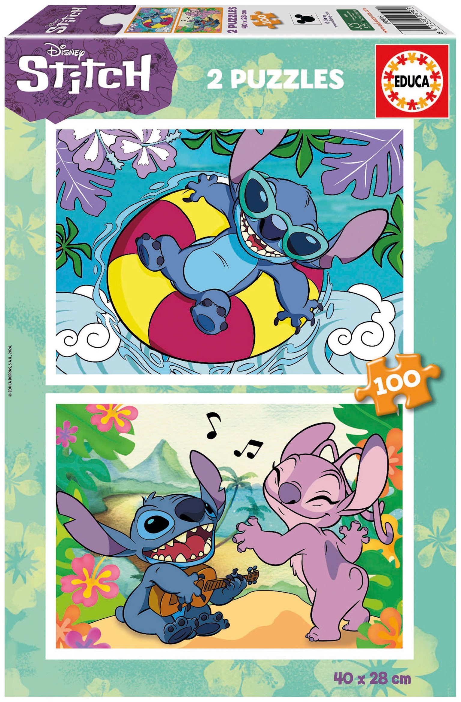Детски пъзел Educa от 2 х 100 части - Стич