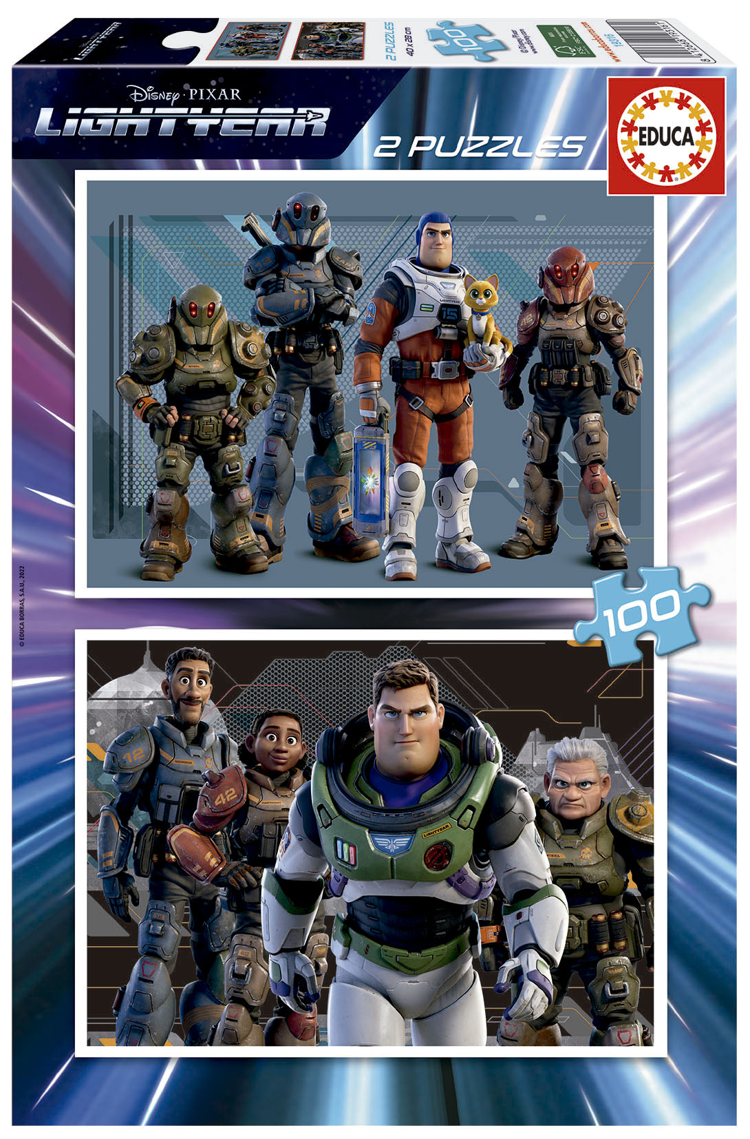 Детски пъзел Educa от  2 х 100 части - Светлинна година