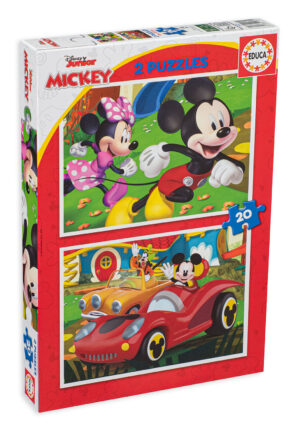 Детски пъзел Educa от 2 х 20 части - Мики Маус