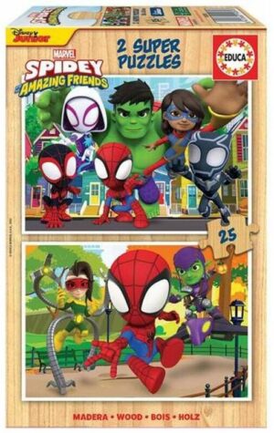 Детски пъзел Educa от 2 х 25 части- Спайдърмен и неговите приятели