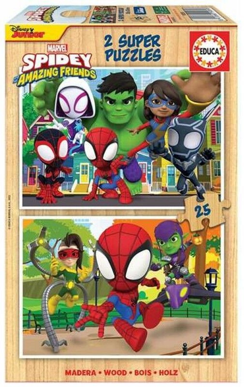 Детски пъзел Educa от 2 х 25 части- Спайдърмен и неговите приятели