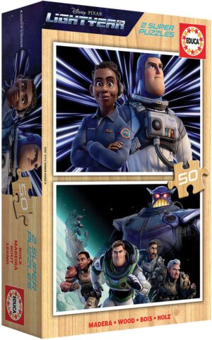 Детски дървен пъзел Educa от 2 х 50 части - Баз Светлинна година