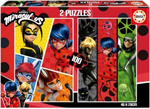 Детски пъзел Educa от 2 x 100 части - Калинката и котарака