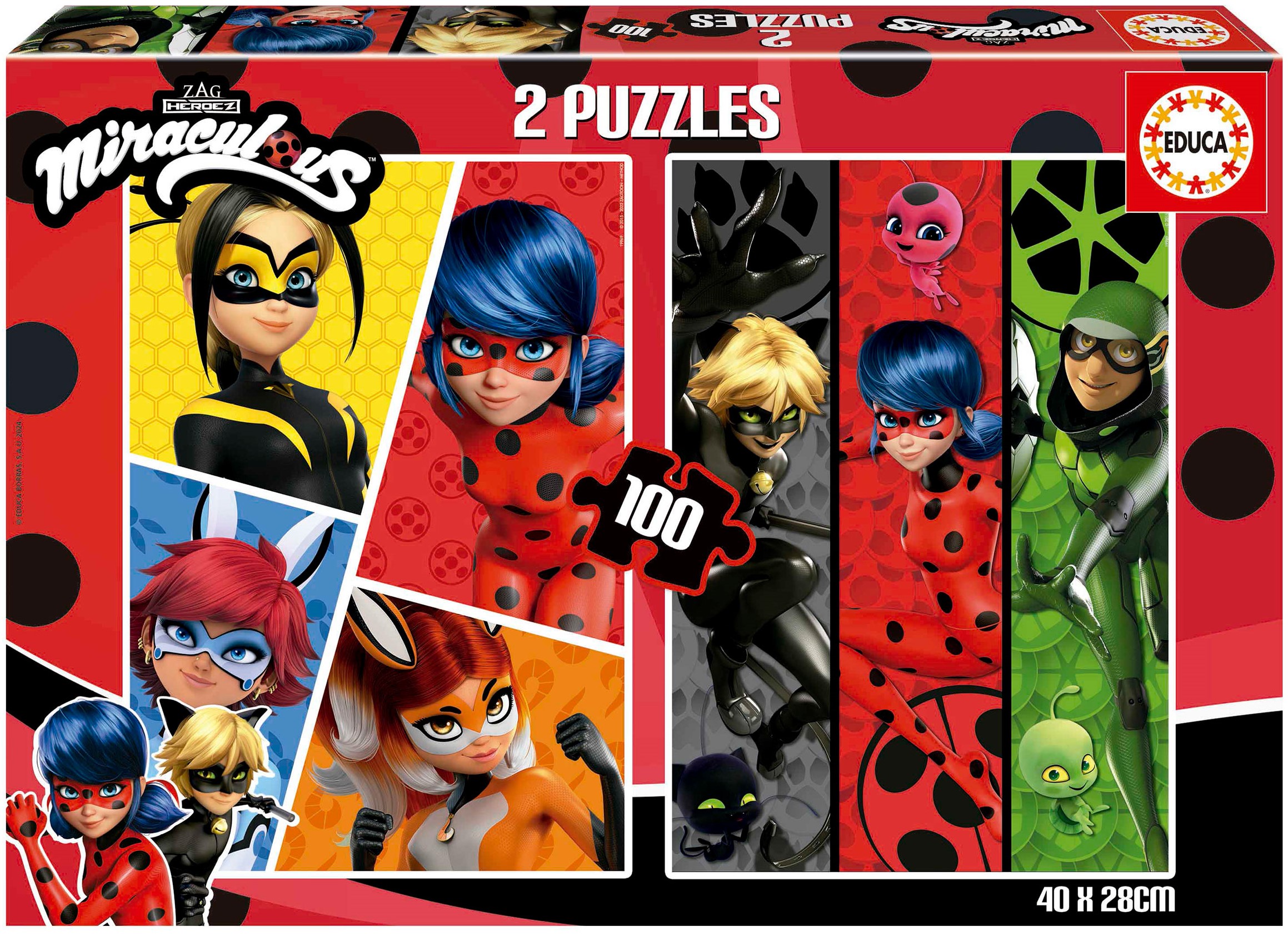 Детски пъзел Educa от 2 x 100 части - Калинката и котарака