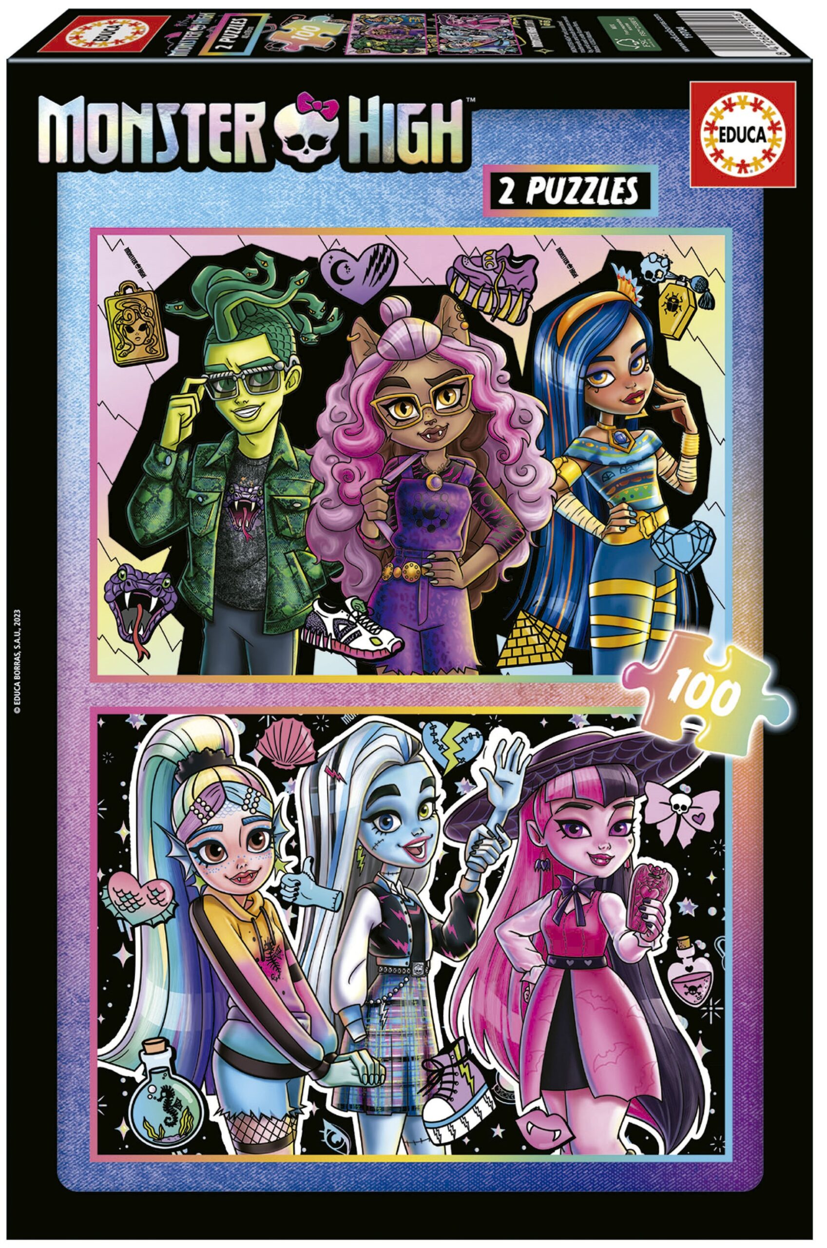Детски пъзел Educa от 2 x 100 части - Monster High