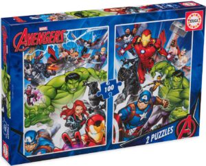 Детски пъзел Educa от 2 x 100 части - Отмъстителите