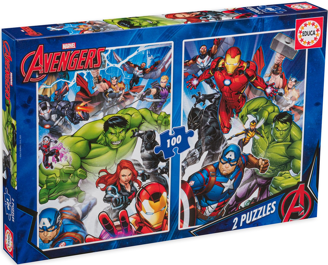Детски пъзел Educa от 2 x 100 части - Отмъстителите