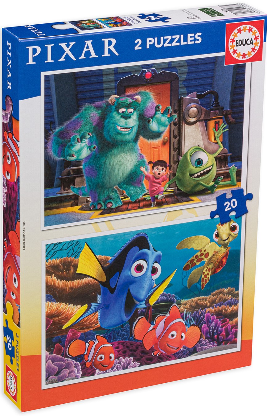 Детски пъзел Educa от 2 x 20 части - Търсенето на Немо и Чудовищата