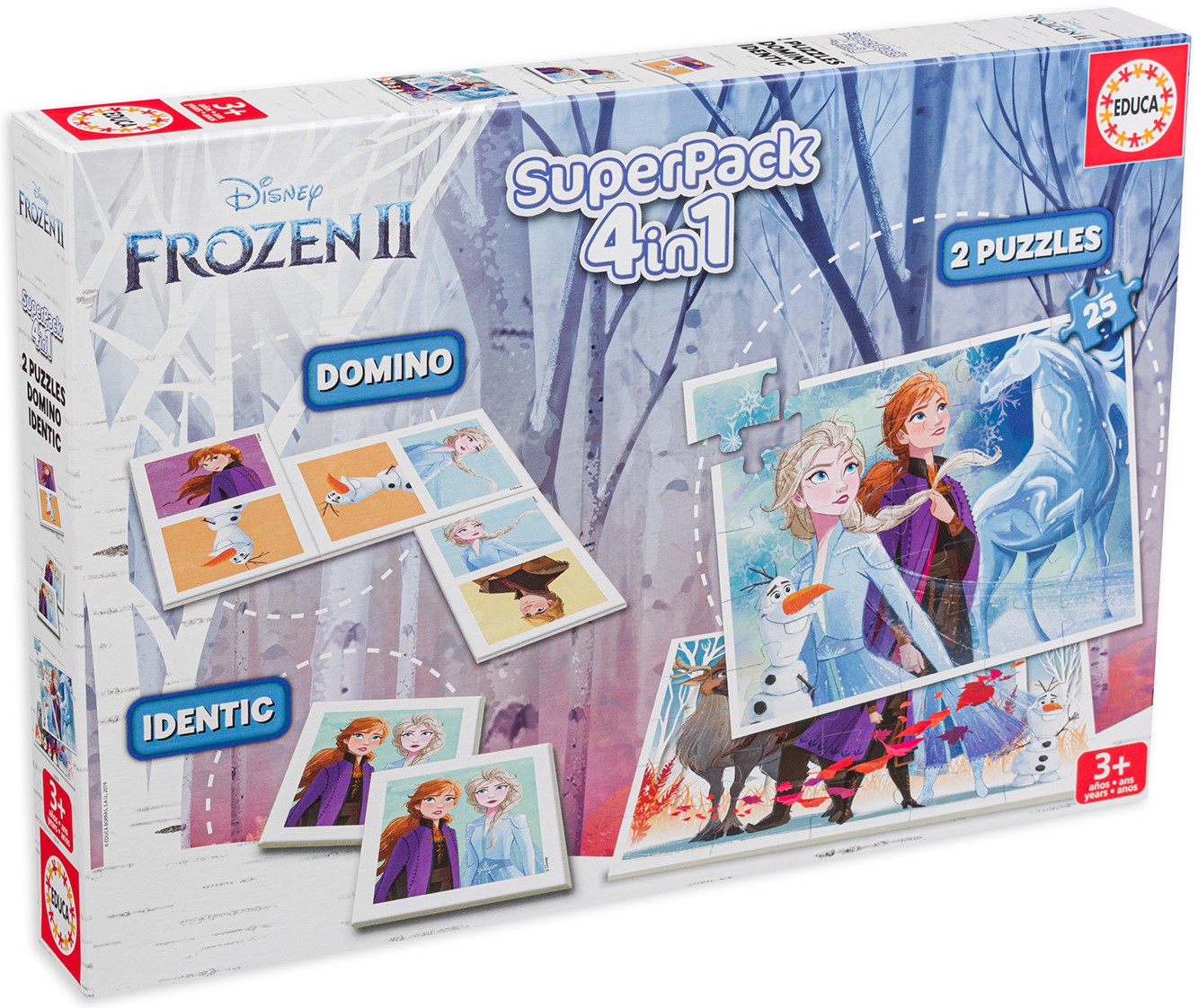 Детски пъзел Educa 4 в 1 - Замръзналото кралство 2