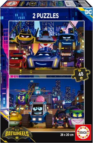 Детски пъзел Educa от 2 x 48 части - Batwheels
