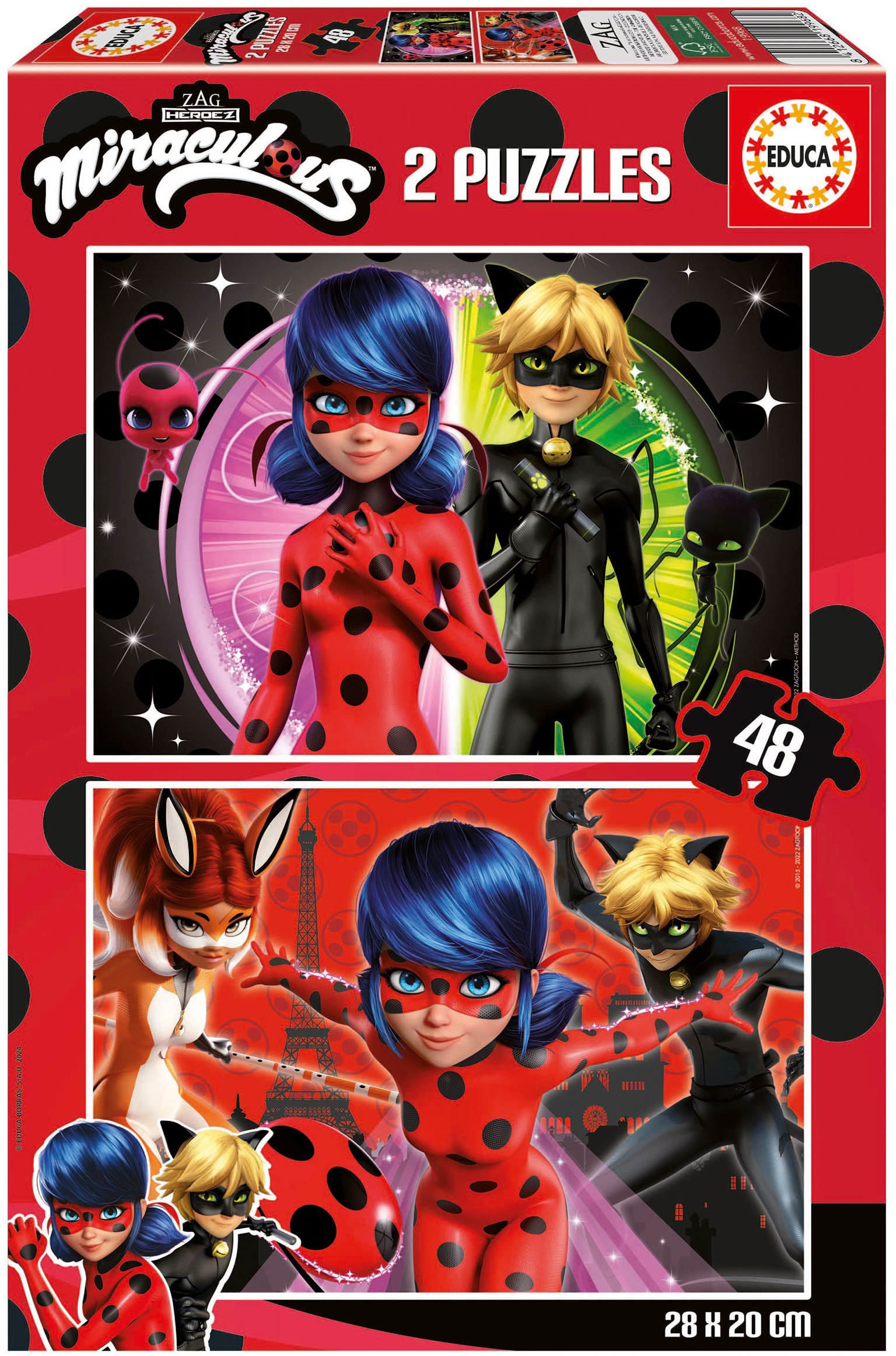 Детски пъзел Educa от 2 x 48 части - Калинката и котарака