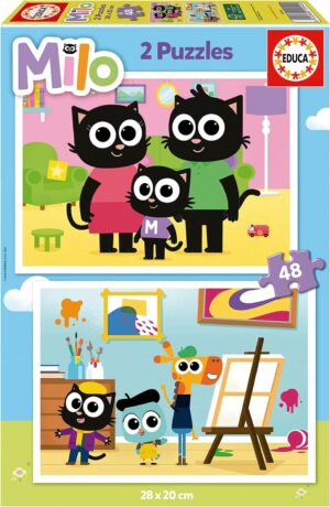 Детски пъзел Educa от 2 x 48 части - Майло