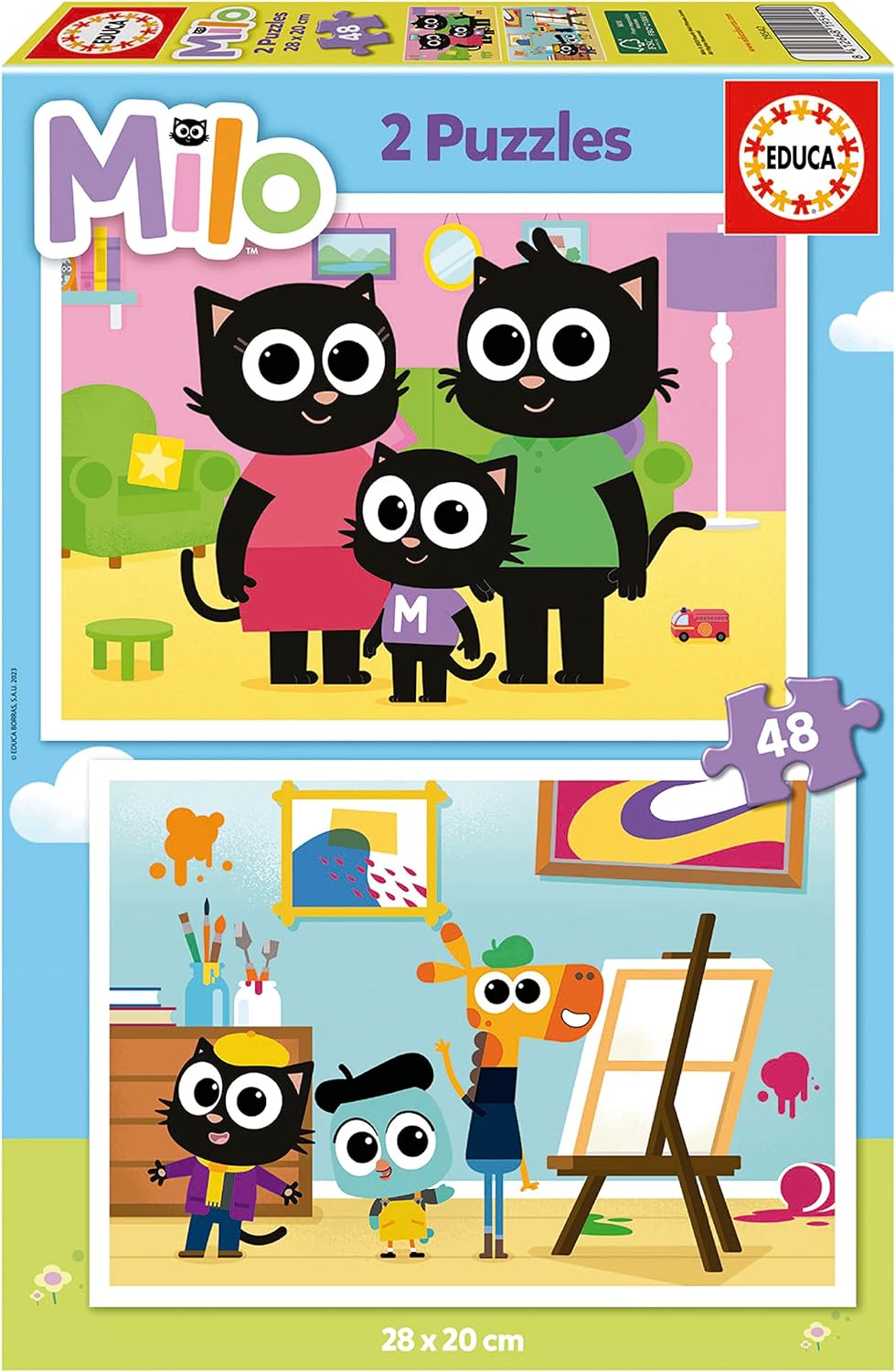 Детски пъзел Educa от 2 x 48 части - Майло