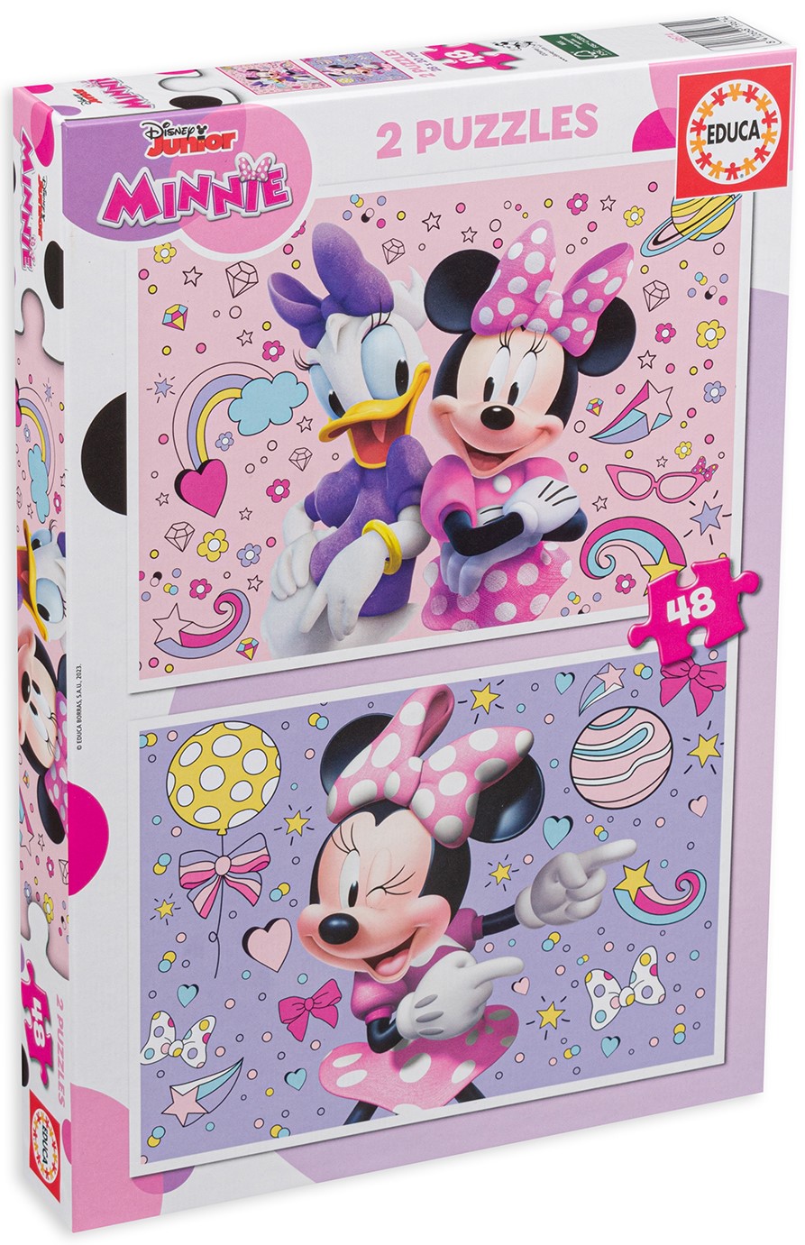 Детски пъзел Educa от 2 x 48 части - Мини Маус