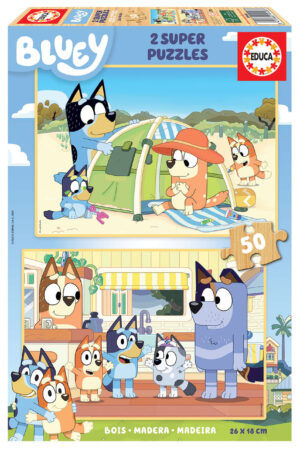 Детски пъзел Educa от 2 x 50 части - Сладки кученца