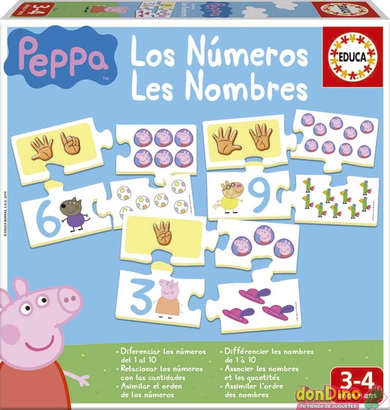 Детски пъзел Educa от 40 части - Научи числата с Пепа
